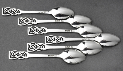 Art Deco Silver Coffee Spoons (Set of 6) - Boodle & Dunthorpe